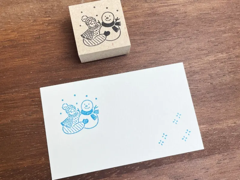 Stamp Marche Girl Rubber Stamp - Snowman