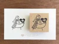 Stamp Marche Girl Rubber Stamp - Chocolate