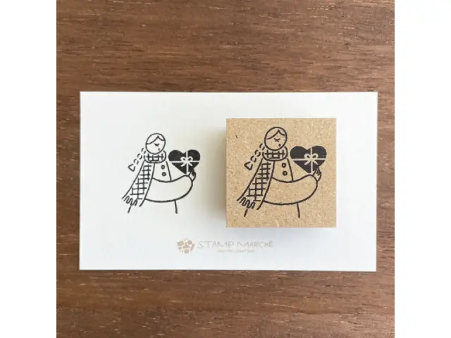 Stamp Marche Girl Rubber Stamp - Chocolate