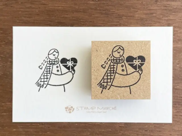 Stamp Marche Girl Rubber Stamp - Chocolate
