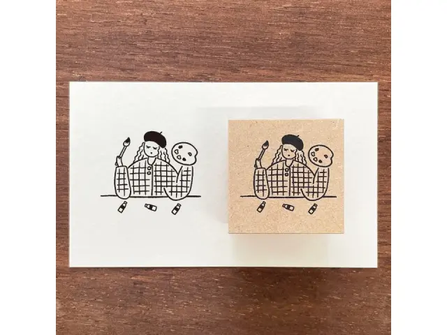 Stamp Marche Girl Rubber Stamp - Art