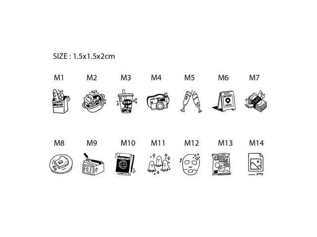 Kurukynki Rubber Stamps Day-To-Day - Mini Stamp A