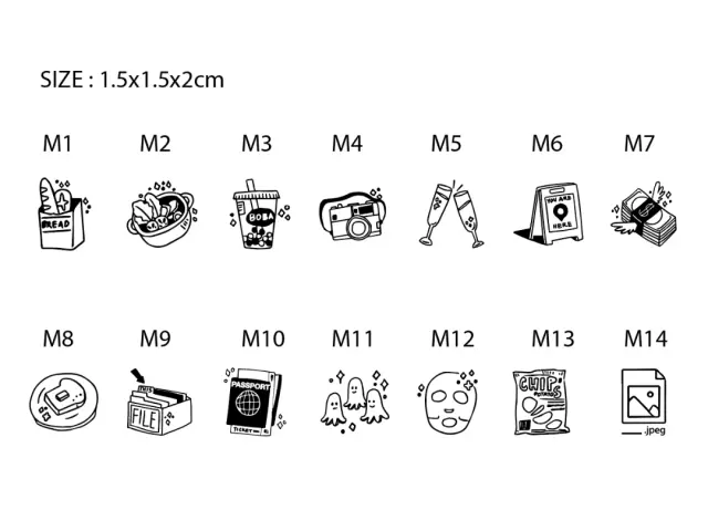 Kurukynki Rubber Stamps Day-To-Day - Mini Stamp A