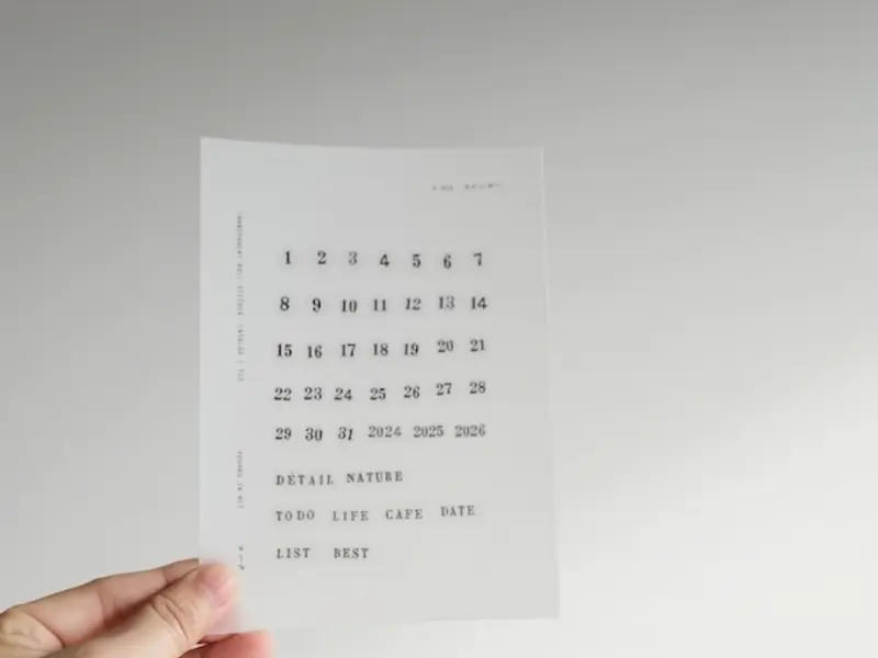 Yohaku Roll Stickers P010 - Calendar