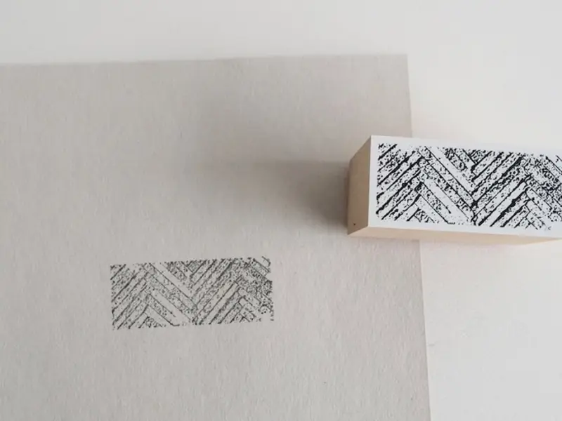 Yohaku Rubber Stamp S101 - Herringbone
