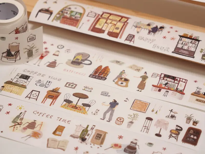 Wanle Studio Kiss-Cut Washi Tape - Coffee Time