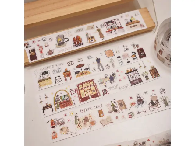 Wanle Studio Kiss-Cut Washi Tape - Coffee Time