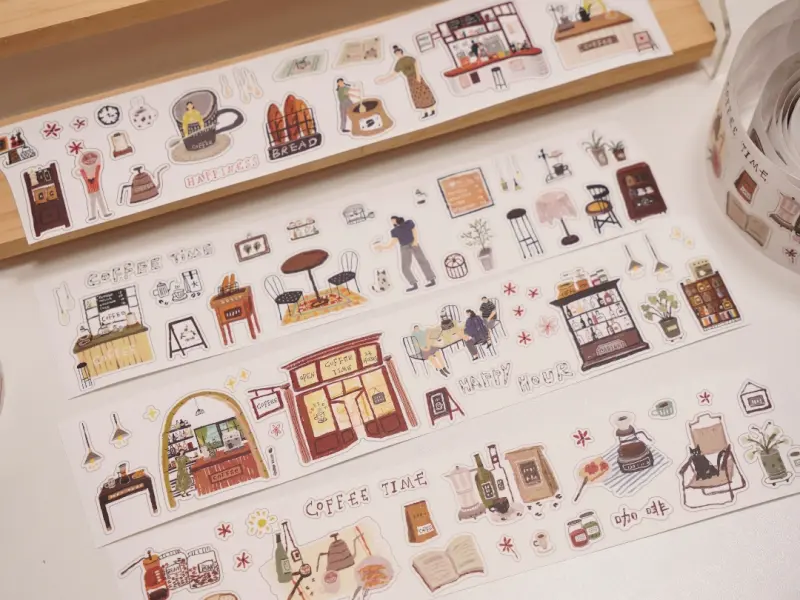 Wanle Studio Kiss-Cut Washi Tape - Coffee Time