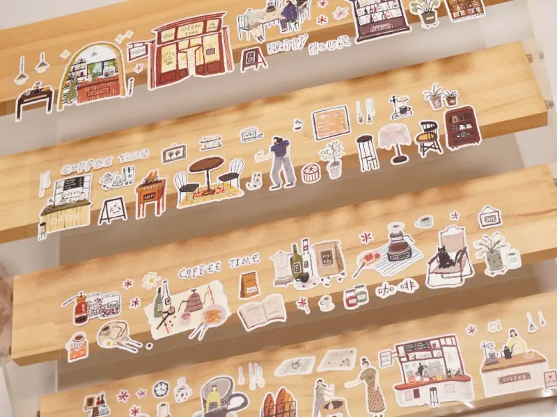 Wanle Studio Kiss-Cut Washi Tape - Coffee Time