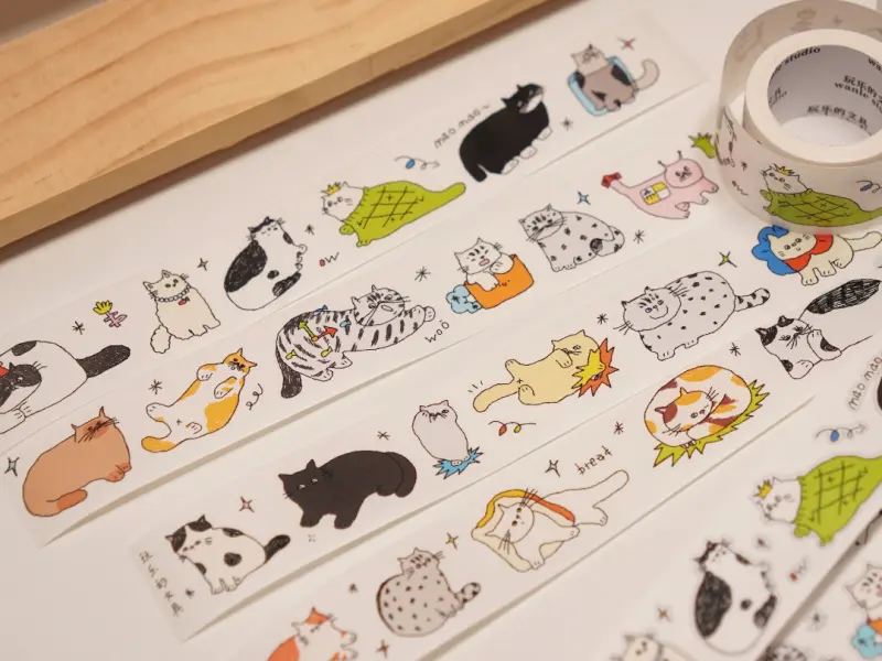 Wanle Studio Kiss-Cut Washi Tape - Our Cat