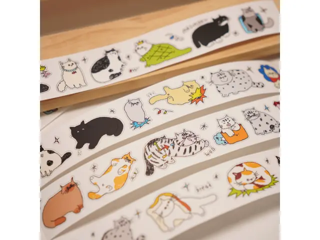 Wanle Studio Kiss-Cut Washi Tape - Our Cat