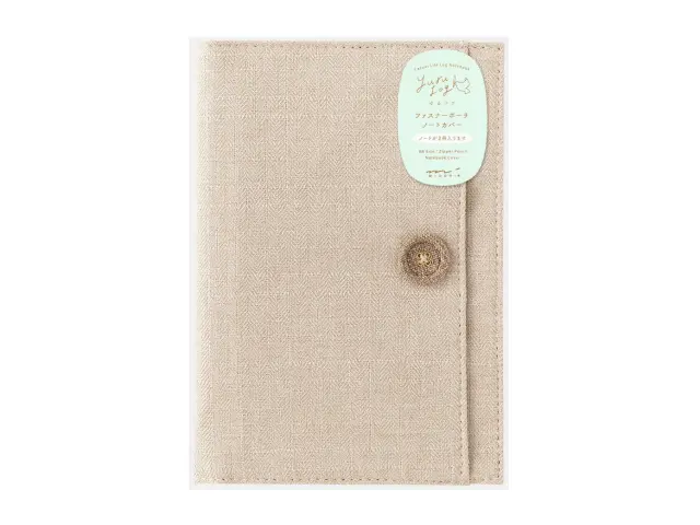 Midori Yuru Log B6 Notebook Cover - Beige Fabric