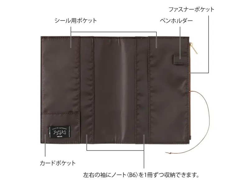 Midori Yuru Log B6 Notebook Cover - Light Blue Fabric