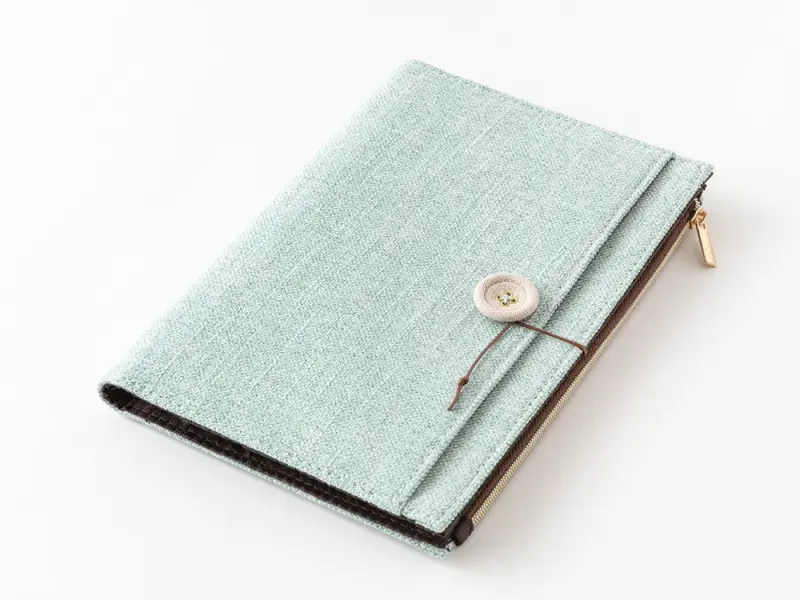 Midori Yuru Log B6 Notebook Cover - Light Blue Fabric