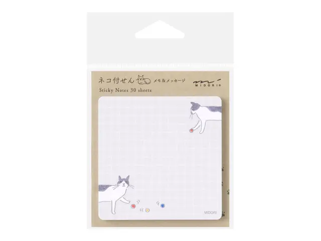 Midori Sticky Notes - Cat and Ball
