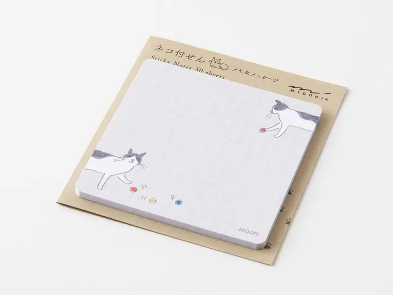 Midori Sticky Notes - Cat and Ball