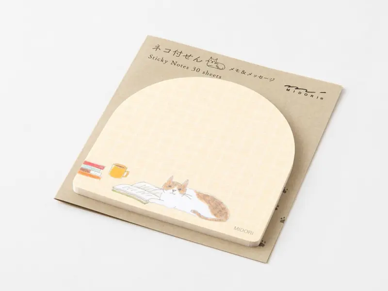 Midori Sticky Notes - Reading Cat