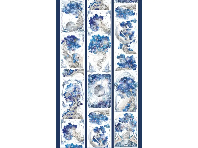 Shine Washi Tape Sample - World Tree Blue