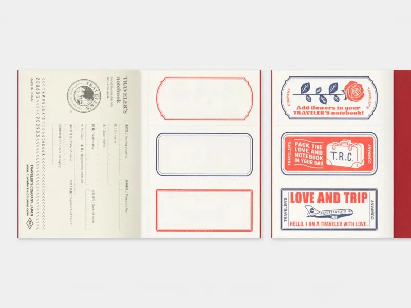 Traveler's Notebook Refill Limited Edition Passport Size - LOVE AND TRIP