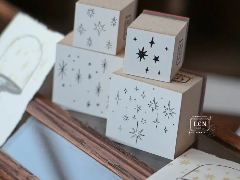 Pre-Order LCN Rubber Stamp Set - Hand Drawn Stars S