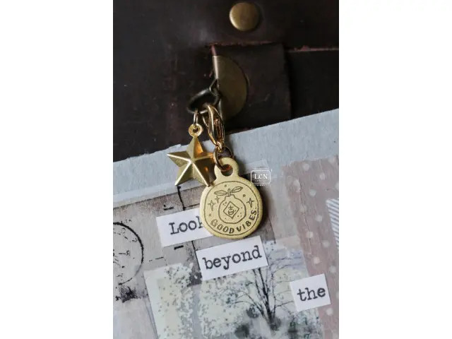 LCN Brass Charm - Good Vibes 