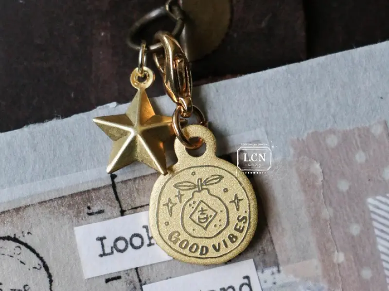 Pre-Order LCN Brass Charm - Good Vibes
