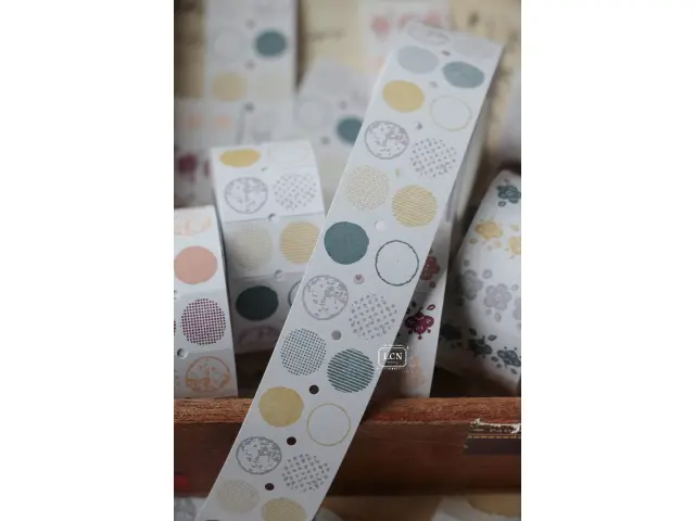 LCN Label Sticker Roll - Circle Earth Tone