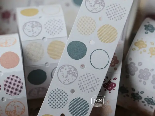 LCN Label Sticker Roll - Circle Earth Tone