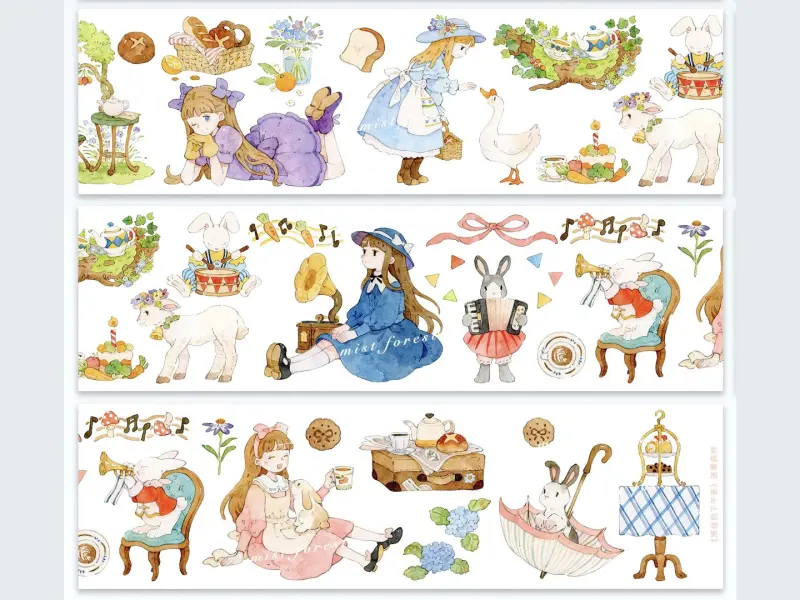 Mist Studio Washi Tape Sample - Rose’s Afternoon Tea