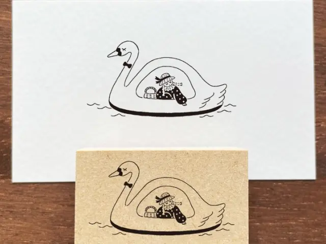 Stamp Marche Rubber Stamp - Swan Boat Ride