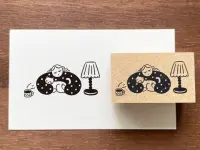 Stamp Marche Rubber Stamp - With Coffee and a Cat