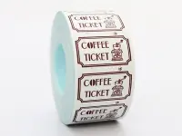 36 SUBLO Label Roll Stickers - Coffee Ticket
