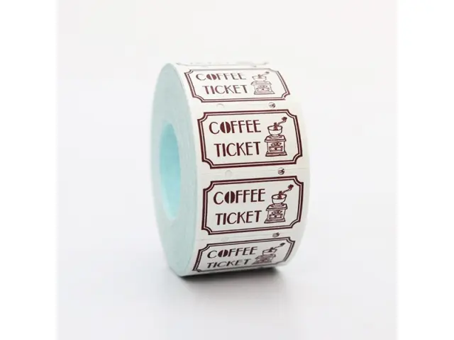 Pre-Order 36 SUBLO Label Roll Stickers - Coffee Ticket