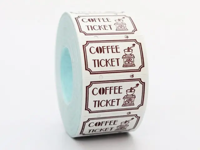 36 SUBLO Label Roll Stickers - Coffee Ticket