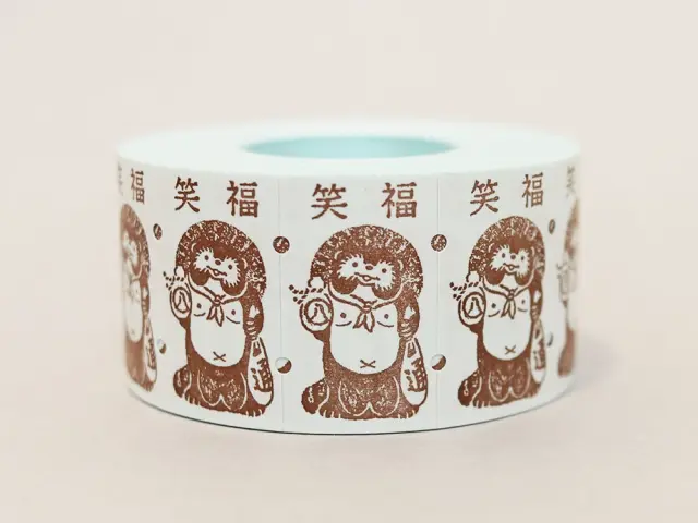 36 SUBLO x Rakui Hana Label Roll Stickers - Lucky Tanuki