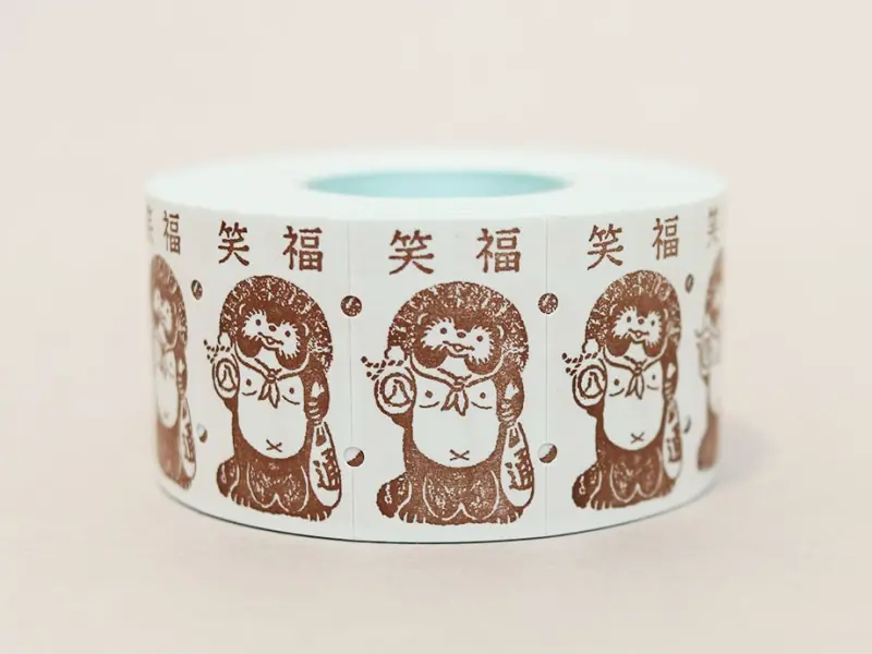 36 SUBLO x Rakui Hana Label Roll Stickers - Lucky Tanuki