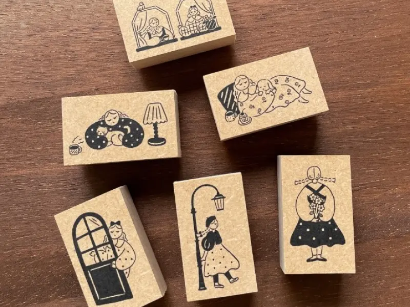 Stamp Marche Rubber Stamp - With Coffee and a Cat