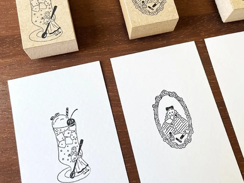 Stamp Marche Rubber Stamp - Putting on Makeup