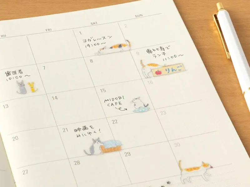 Midori Planner Stickers - Cat Pattern 2
