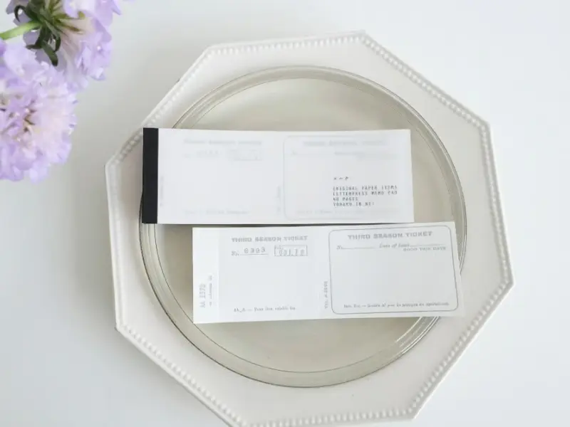 Yohaku Letterpress Memo Pad M167 - Ticket Grey