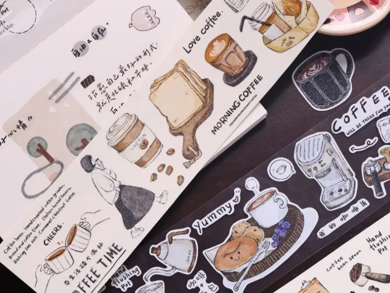Xiaobaijia Kiss-Cut Matte PET Tape - Coffee Brain