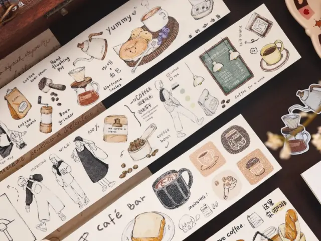 Pre-Order Xiaobaijia Kiss-Cut Matte PET Tape - Coffee Brain