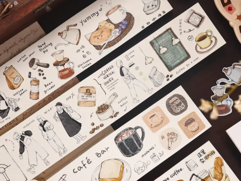Xiaobaijia Kiss-Cut Matte PET Tape - Coffee Brain