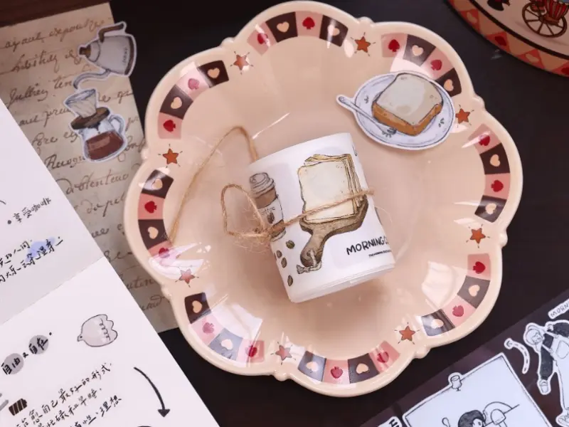 Xiaobaijia Kiss-Cut Matte PET Tape - Coffee Brain