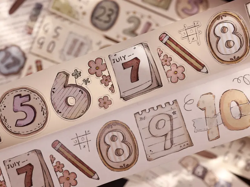 Xiaobaijia Die-Cut Matte PET Tape - Counting