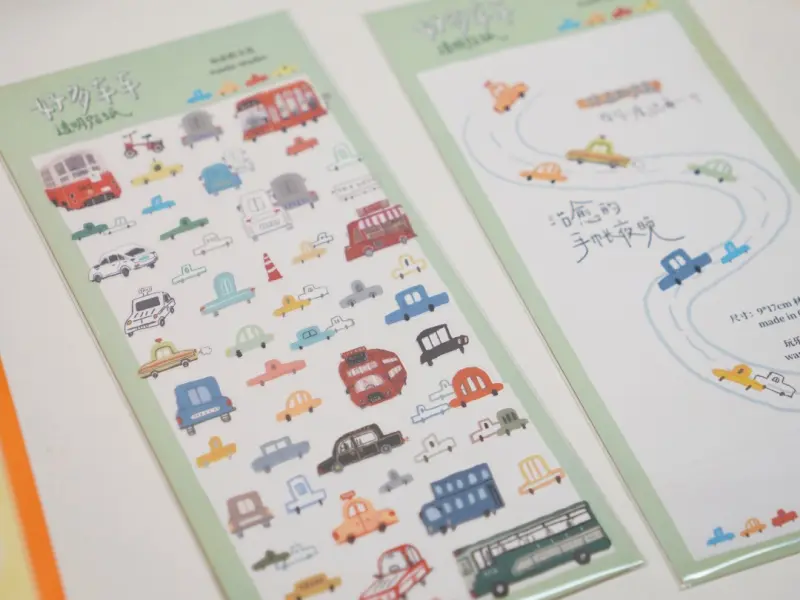 Wanle Studio Clear PET Stickers -  Many Cars