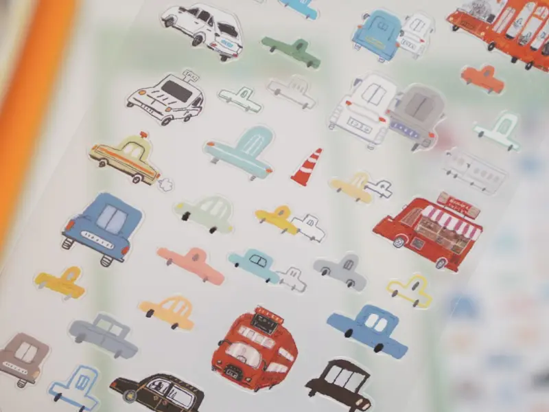 Wanle Studio Clear PET Stickers -  Many Cars