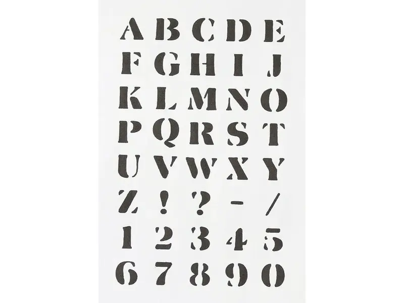 Sanby Wooden Rubber Stamp Set Alphabet And Numbers - Stencil
