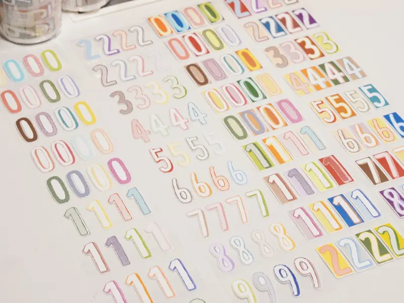 Wanle Studio Die-Cut Tape - Long Numbers Color