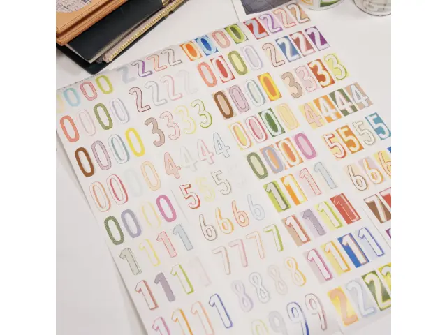 Wanle Studio Die-Cut Tape - Long Numbers Color